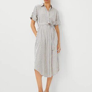 Ann Taylor Geo Midi Shift Dress Size 14